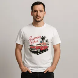 manavgifts Men Printed, Self Design Round Neck Polyester White T-Shirt-picture-43