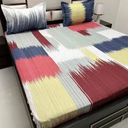 Pure Decor Maroon & Grey 330 TC King Bedsheet with 2 Pillow Covers-picture-19