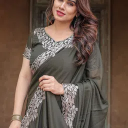 The Textile Hub Embroidered Pure Georgette Saree-picture-33