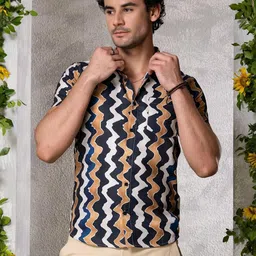 TANDUL Men Smart Fit Abstract Printed Spread Collar Casual Shirt-picture-12