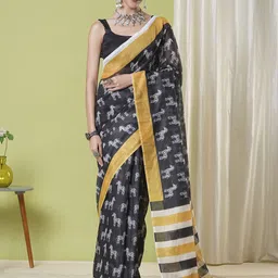 DIVASTRI Ethnic Motifs Silk Cotton Chanderi Saree-picture-13