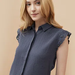 Fame Forever by Lifestyle Flutter Sleeve Cotton Top image 3