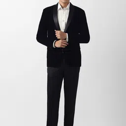 V Dot Shawl Collar Single Breasted 2-Piece Suit-picture-24