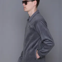 MOUNTAIN COLOURS Men Spread Collar Solid Open Front Jacket image 5