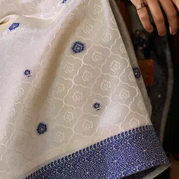 KALINI Women Ethnic Motifs Embroidered Regular Thread Work Pure Silk Kurta with Trousers & With Dupatta image 3