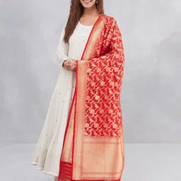 Fabindia Floral Woven Design Dupatta With Zari-image-91