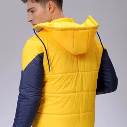 The Indian Garage Co Men Colourblocked Puffer Jacket with Patchwork image 4