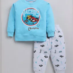 Mars Infiniti Infant Kids Printed Round Neck Pure Cotton Sweatshirt & Joggers-image-50