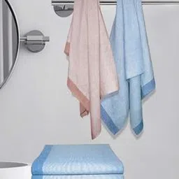 Myntra Elegant Homes Blue & Brown 5 Striped Cotton 150 GSM Bath Towel-picture-37