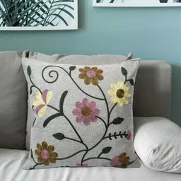 Vinayaka Fab Grey Embroidered Square Cushion Covers-image-40