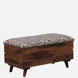 mudramark from pepperfry Iditri Sheesham Wood Trunk With Storage In Scratch Resistant Rustic Teak Finish image 4