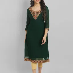 Vastani Enterprise Women Floral Embroidered Thread Work Kurta-image-11