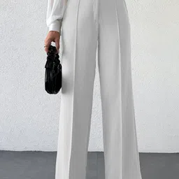 CORSICA Women Relaxed Loose Fit High-Rise Cotton Wide Leg Trousers-image-38