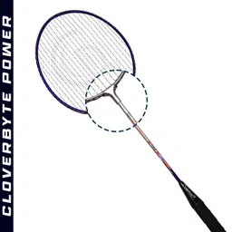 cloverbyte POWER Purple Steel LightWeight Badminton Racquet 1 Pair with 5 pc Shuttles & Net Badminton Kit image 3