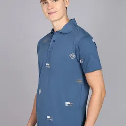 3BROS Men Typography Printed Polo Collar T-shirt image 2