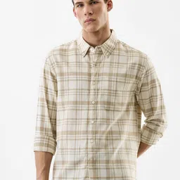 Snitch Checked Cotton Linen Casual Shirt-image-41