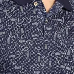 BE POSITIVE Abstract Printed Polo Collar Cotton Regular Fit T-shirt image 3