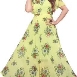 Women Maxi Yellow Knee Length Dress-image-67