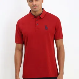 Allen Solly Men Solid Polo Collar Cotton T-shirt-picture-21