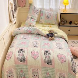 JC HOME Yellow & White Cartoon Characters Printed Double King Regular Bedding Set-picture-25