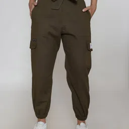 Lounge Dreams Women Relaxed Loose Fit Cargos Trousers-image-90