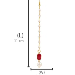Ruby Raang Gold-Plated Kundan Studded & Beaded Maang Tikka Head Jewellery image 2