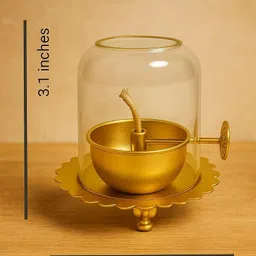 gma Gold decorative metal oil lamp Iron Table Diya image 3