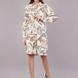 Purple State Women Cuffed Sleeve Shirt Midi Dress-image-95