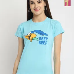 Tromko Women Pack of 2 Looney Tunes Graphic Printed Round Neck Cotton Regular Fit T-shirts-image-88