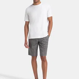 Jockey Relax Men Checked Super Combed Mercerized Cotton Bermuda Shorts image 5
