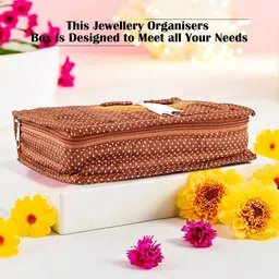 Kuber Industries Gold-Toned & Red 4 Pieces Dots Printed Jewellery Organiser image 2