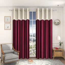 rashee creations 153 cm (5 ft) Window Polyester Semi Transparent Curtain (Pack Of 2)-picture-12