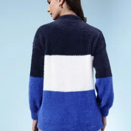 glitchez Faux Fur Trim Colourblocked Pullover image 5