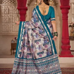Garden Vareli Printed Pure Crepe Saree image 4