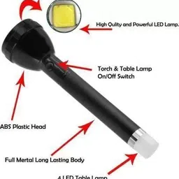 oximus LED Torch Light Rechargeable 2Km Beam Range Metal Waterproof 3-Modes Torch image 5