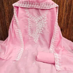rangtulika ethnics Rangtulika Floral Embroidered Thread Work Unstitched Dress Material-picture-32