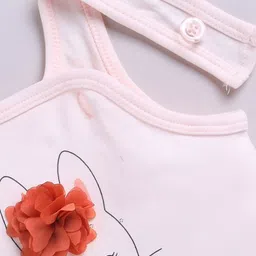 Smart Baby Infant Girls Applique Work Pure Cotton Dungaree With Printed T-Shirt image 5