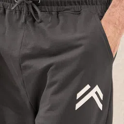 Styli Men Oversized Fit Cotton Terry Minimal Print Jogger image 2