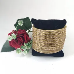 navika fancy glass bangles Navika Fancy Set Of 12 Stone Studded & Beaded Bangles image 2