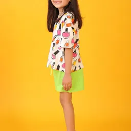 Anthrilo Girls Printed T-shirt with Shorts image 2