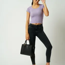 Kraus Jeans Women Ribbed Fitted Crop Top image 4