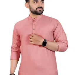 Yugnik Mandarin Collar Roll-Up Sleeves Straight Short Kurta-picture-25