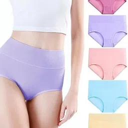 ORLIZEA Pack of 5 Women High-Rise Cotton Blend Hipster Briefs-picture-37