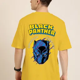 Jack Paris Men Black Panther Printed Cotton Relaxed Fit T-shirt-picture-37