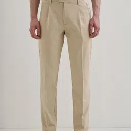 Banana Club Men Mid-Rise Regular Fit Cotton Pleated Regular Trousers-image-83
