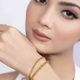 KAORI BY SHREYA AGARWAL Gold-Plated Stainless Steel Wraparound Bracelet image 2