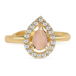 I Jewels Gold-Plated American Diamond & Cubic Zirconia Studded Adjustable Finger Ring-picture-10
