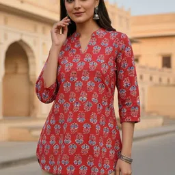 THE FAB FACTORY Floral Print Cotton Top-picture-30