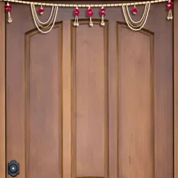 eCraftIndia Pink & White Beaded Flower Toran-image-67