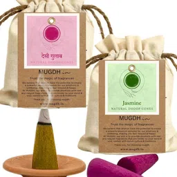 Mugdh.in Gulab Jasmine 80Pcs Dhoop Cones-image-22